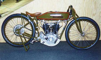 [green 1924 Harley
	Davidson 2-cam racer]