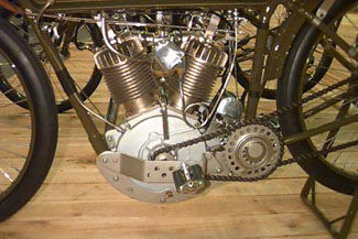 [left side of engine of 1924 Harley Davidson]